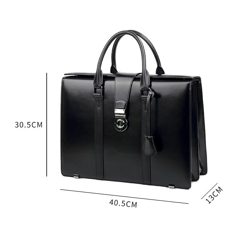 Sac à main en cuir véritable pour homme, porte-documents à combinaison, sacoche d'ordinateur, grande capacité, en cuir de vache
