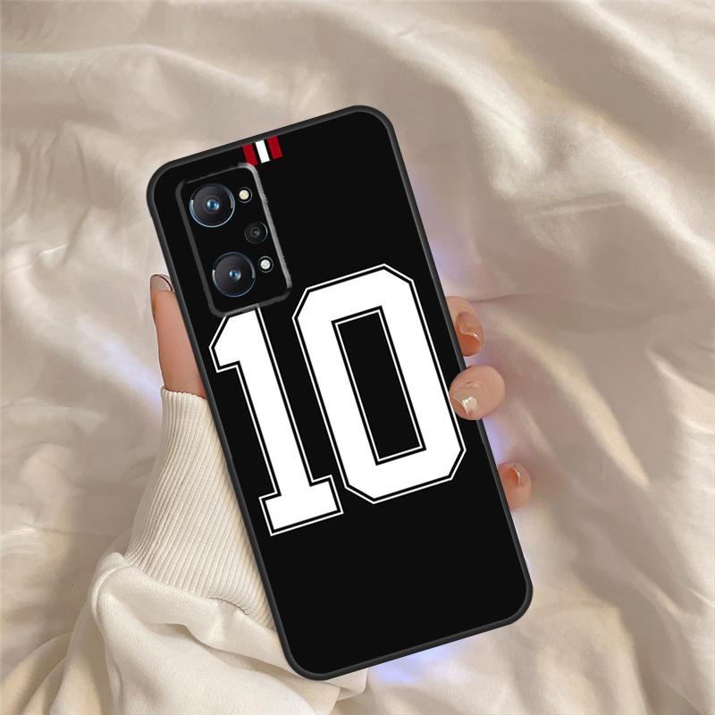 Number 10 Football For Realme C55 C35 C33 C31 C30 C25 C21Y C15 C11 GT Neo 5 3 2 Realme 9 10 11 Pro Plus Case