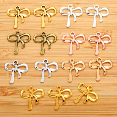 100 Pcs Bow Charms for Jewelry Making DIY Accessories Bowknot Keychain Charms Alloy Bow Shape Charms for Earrings Necklaces Bracelets Crafting