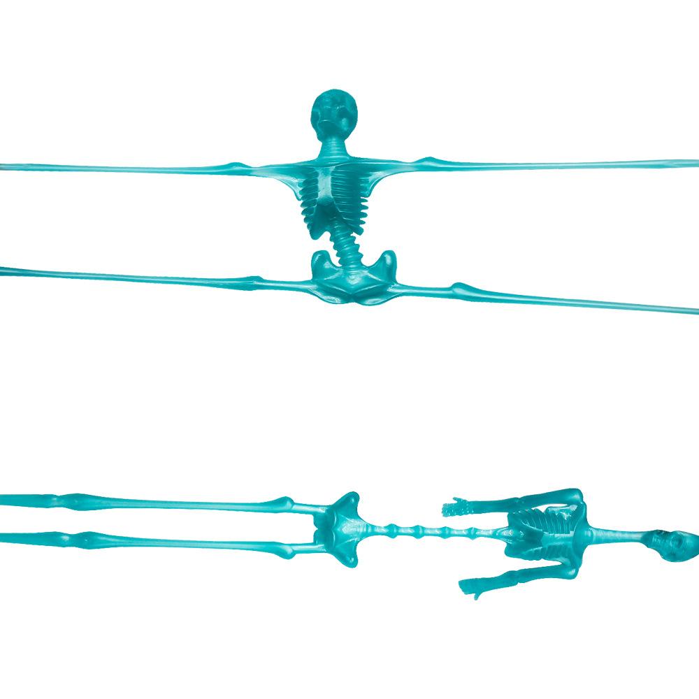 Tpr Soft Rubber Elastic Telescopic Little Zombie Skeleton Man Halloween Trick Funny Toy