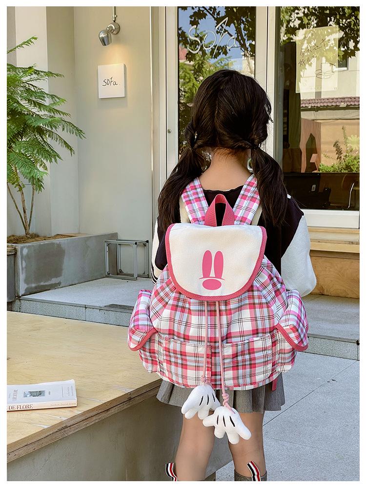 2024 Plaid Mummy Bag: Cute, Large-Capacity Parent-Child Backpack for Students