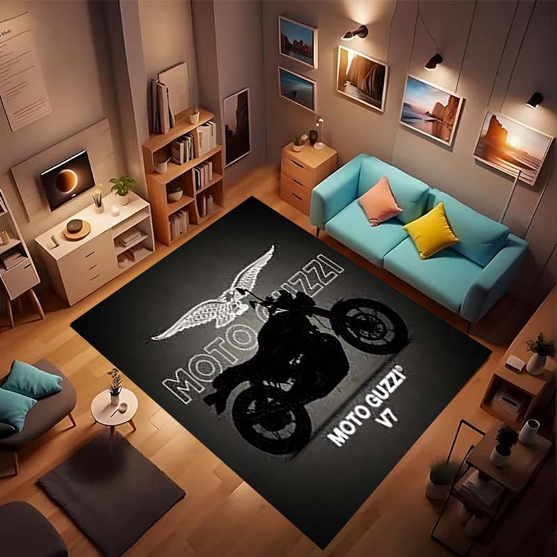 ANIME M-Moto Guzzi Floor Mat Absorbent Floor Mat Non-Slip Entrance Rug for Bathrooms Restrooms and Toilets