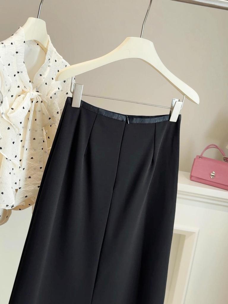 Women's High-Waisted Hip-Hugging Skirt: Spring OL Commute Skirt with Back Slit