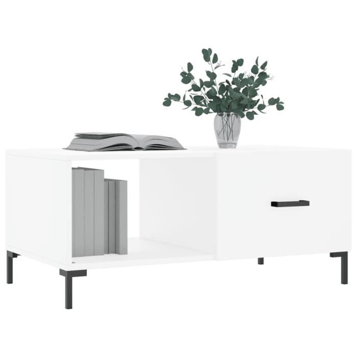 VidaXL Table basse blanc 90x50x40 cm bois d'ingénierie 829212