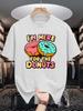 I M Here For The Donuts Print Unisexs Crew Neck T Shirt Colorful Doughnut Cartoon Graphic Short Sleeve Casual Cotton Summer Tees