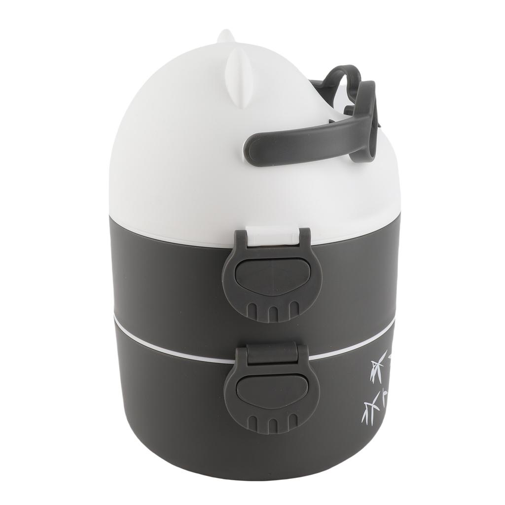 Lunch Box 2 Layers Containers Portable Lunch Box Reusable Leakproof Food Container for School Work Camping Bear