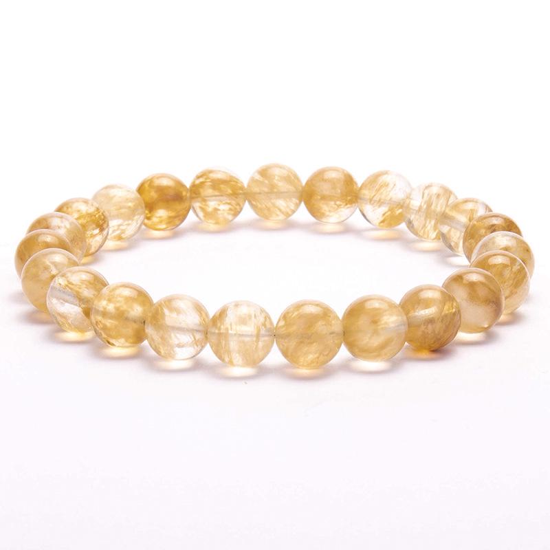 New European & American Style Cross Bracelet, 8MM Natural Stone Beaded Fashion Accessory