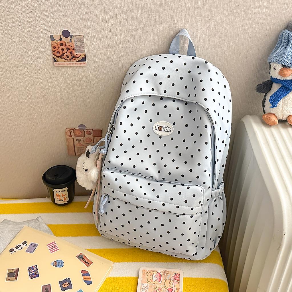 Schoolbag new polka dot backpack small fresh junior high school student schoolbag Mori large capacity personalized commuter leisure backpack