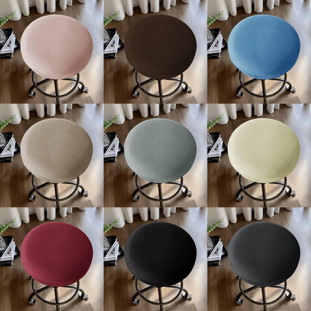 Modern Polyester Waterproof Round Stool Cover For Home Bar And Kitchen Decor