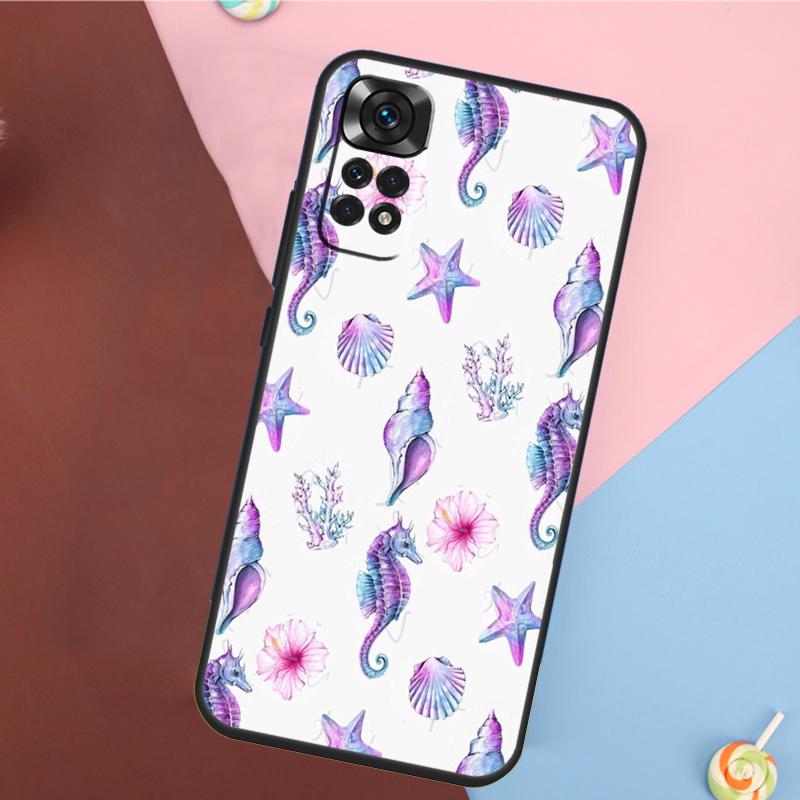 Starfish Seahorse Pattern Cover For Xiaomi Redmi Note 14 13 Pro 12 11 9 10 9S 10S 11S 12S Redmi 14C 10C 12C 13C Case
