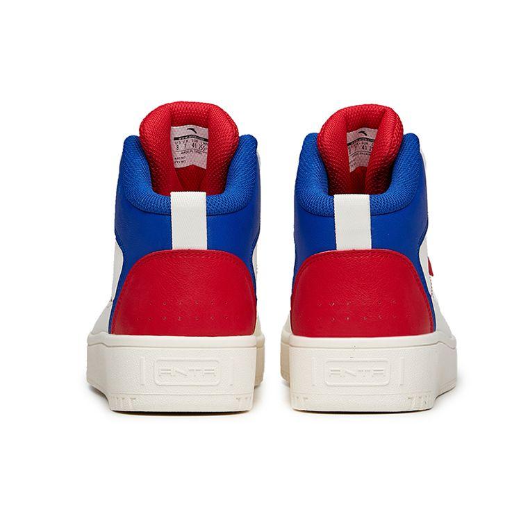 Anta Série Lifestyle Antiderrapante Durável Tênis de Skate Cano Alto Masculino Tênis de Skate Branco Azul 912038010-15