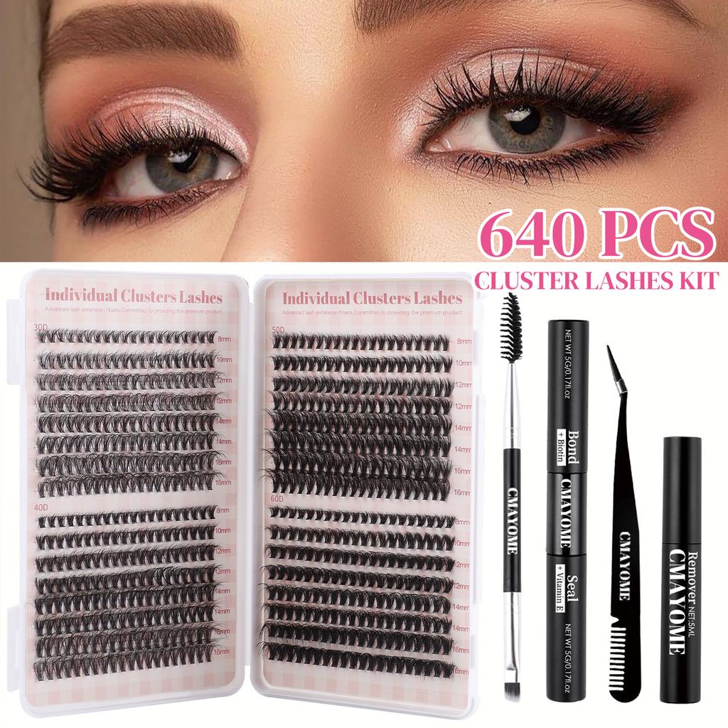 Diy Single Cluster Of Hair 640 Clusters Large Capacity Family Photo Eyelash Book D Song Single Cluster Mixed False Eyelashes
