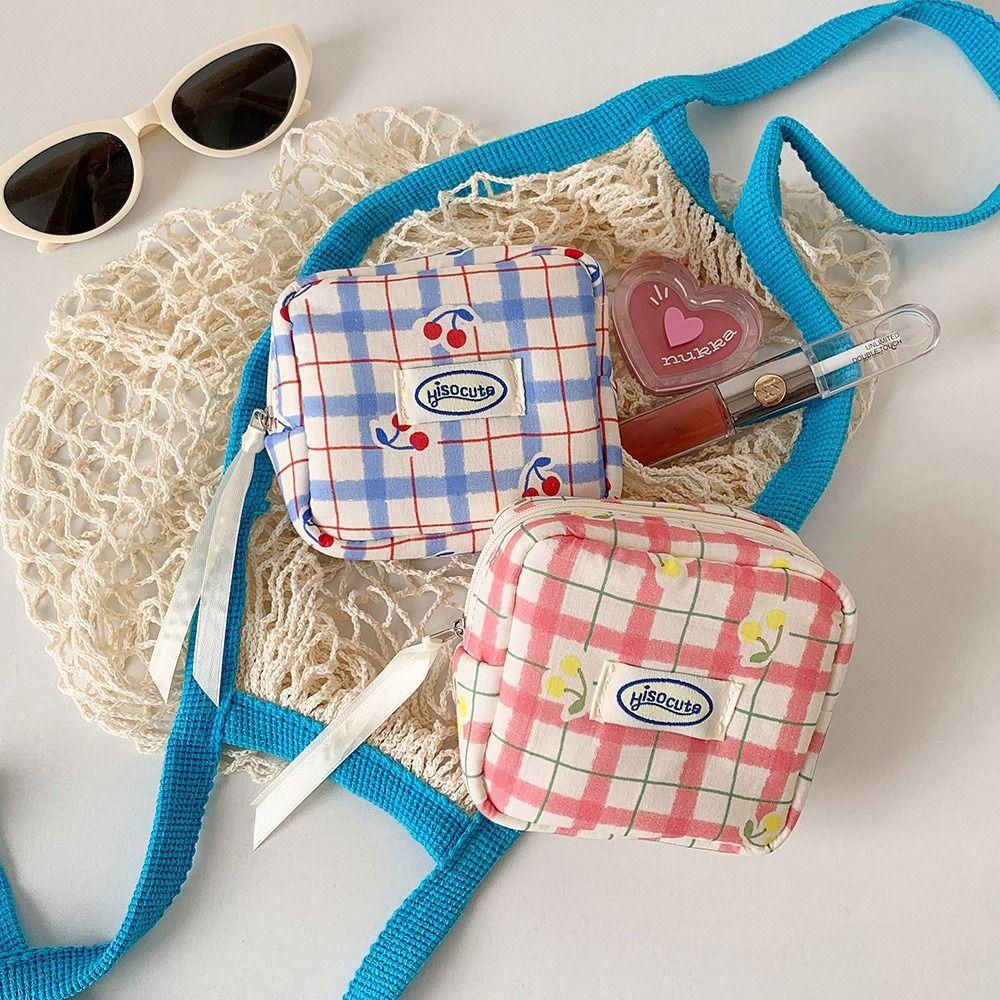 With Compartment Makeup Bag Zipper Closure Mini Earphones Lipstick Pouch