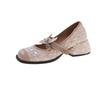 Jupe française printanière avec tempérament enfantin petite fragrance 2025 talons hauts talon épais chaussures simples nouvelles chaussures Mary Jane