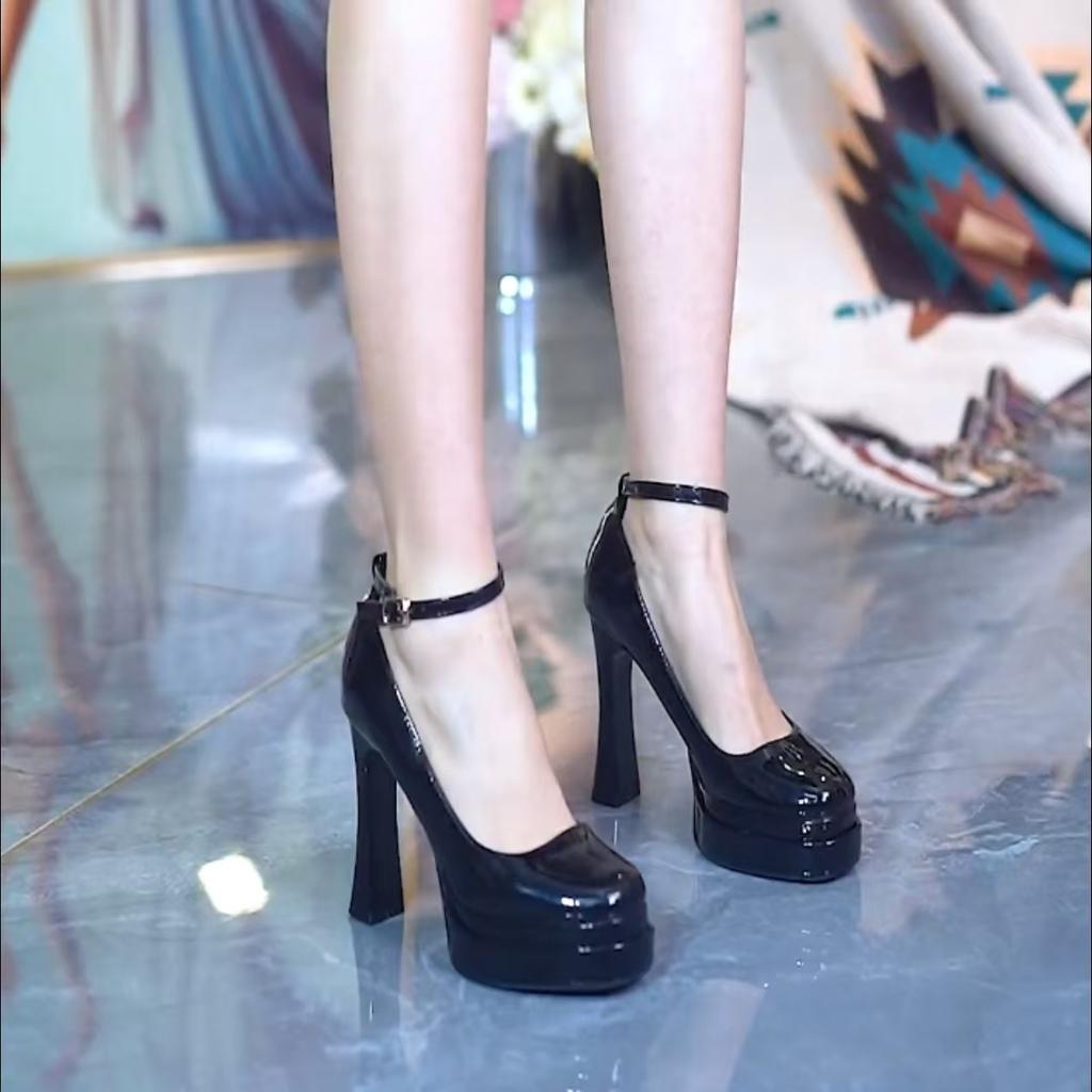 Fashion 2025 Slimming Shoes Block Heels For Women Pumps Basketball Platform Sexy Sandals Shallow Mouth Footwear Latest All-Match Chunky