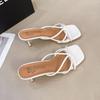 Shoes Big Size Thin Heels Square Toe Slippers Casual Slides Rubber Flip Flops Luxury Hawaiian Soft Rubber Flip Flops Slippers