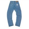 Calça Jeans Hip Hop Wide-Leg Corteiz Alcatraz Bordado Estrela Retro