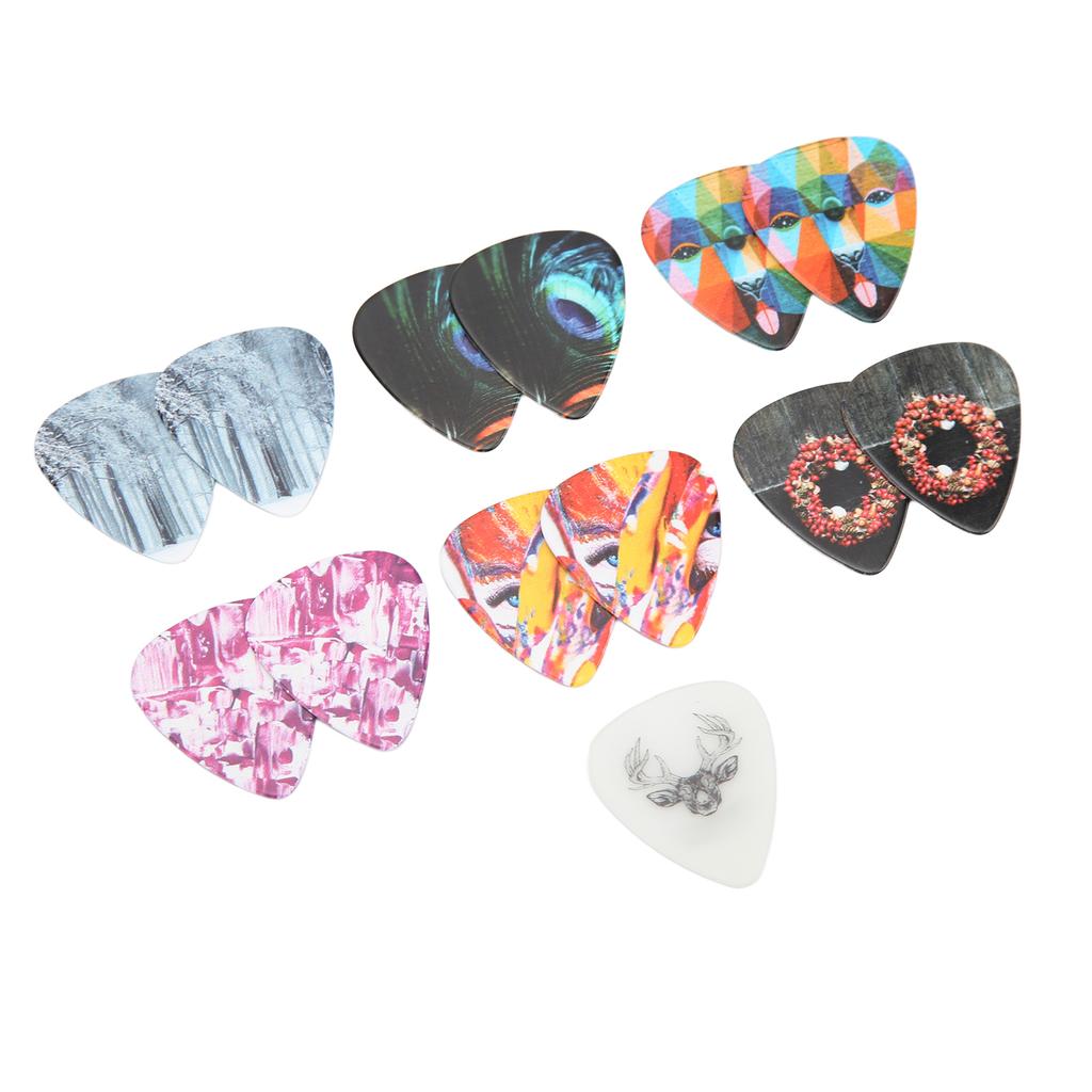 13 Stück Gitarrenplektren Medium Celluloid Gitarrenplektren mit Box InstrumentenzubehörFarbe