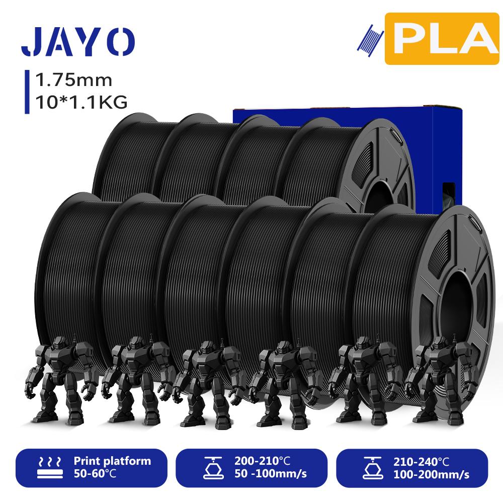 JAYO 10Rolls 3D PETG/PLA/PLA+2.0/PLA+ Printer Filament 1.75mm No Bubble Non-Toxic 3D Printing Materials for 3D Printer & 3D Pen
