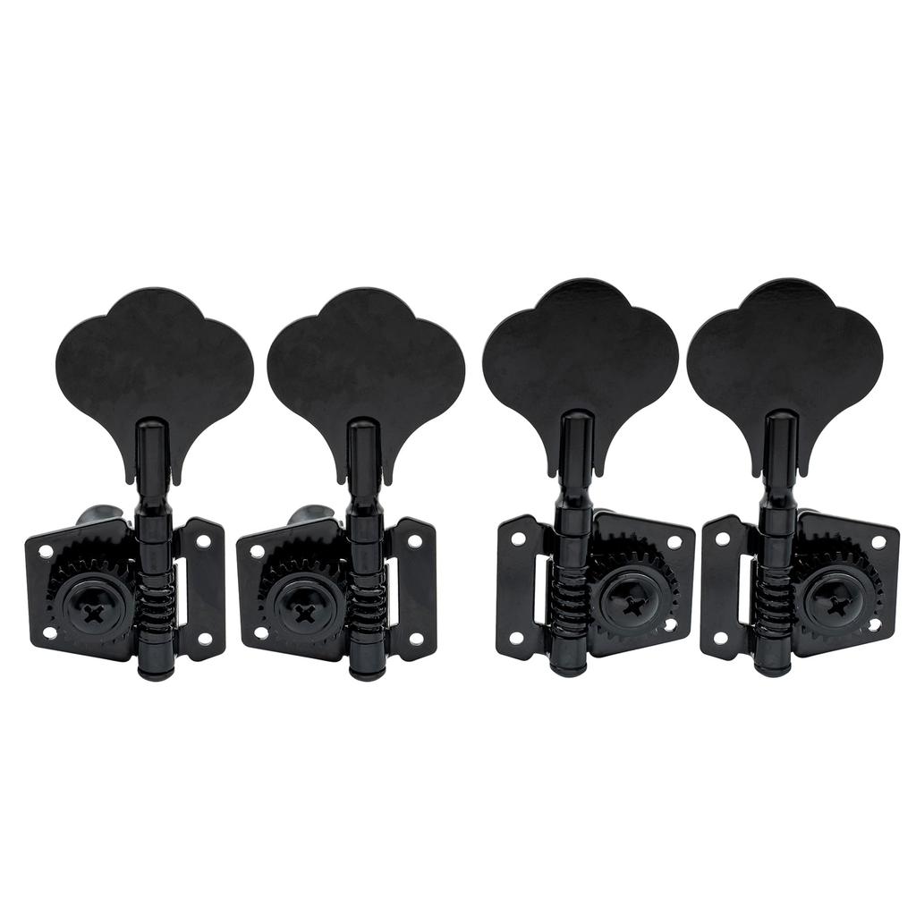 Musiclily Basic R2 Open Gear Bass Tuners for Electric Black L2+ 4-String Ibanez-Style Basses,