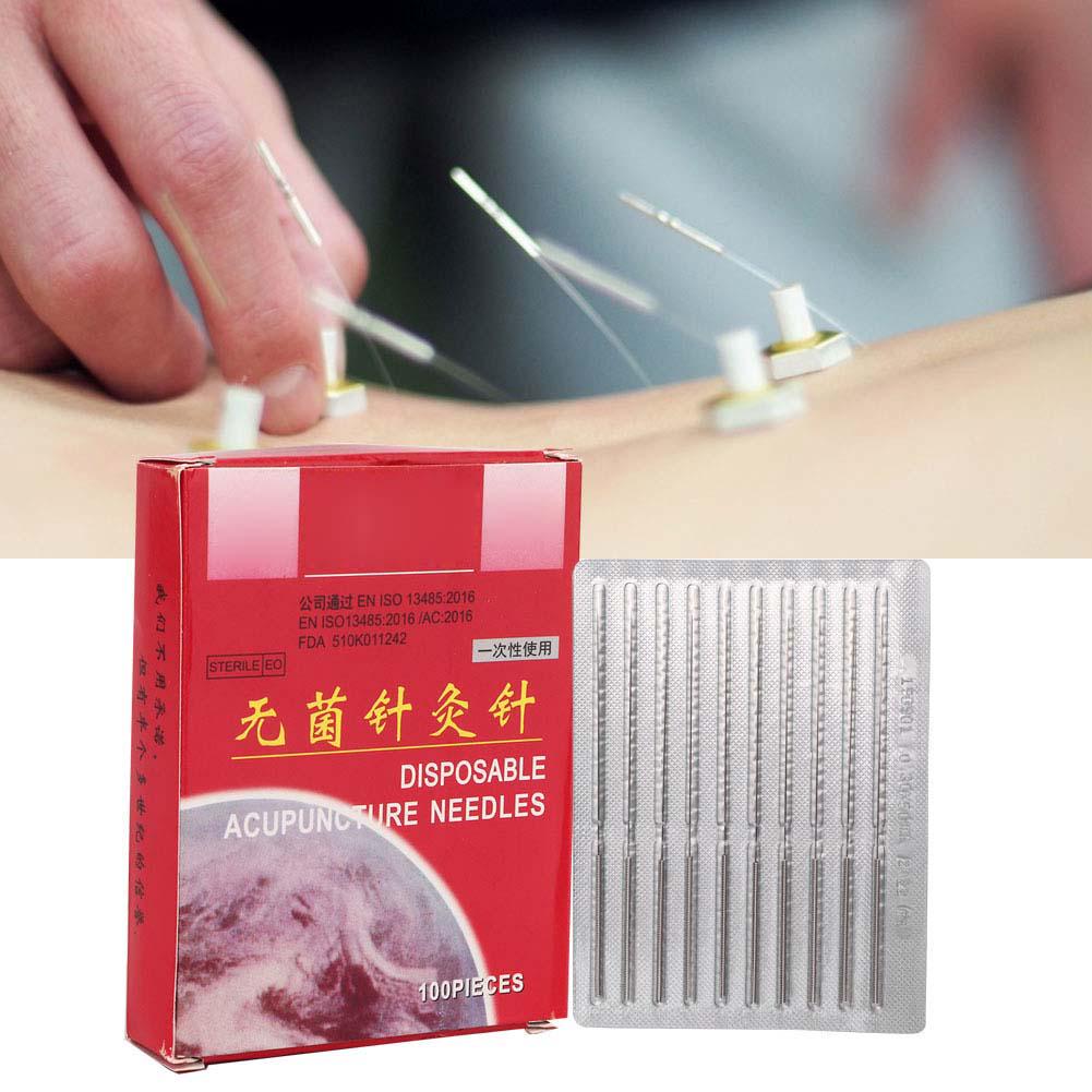 100pcs   Box Disposable Acupuncture Needle Stainless Steel Sterile Needle0.25 X 25