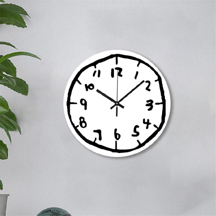 Acrylic Wall Clock with Artistic Graffitis Number Hanging Clock for Classroom or Studio