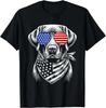 Labrador Retriever Patriotic 4th of July American US Flag Dog Gift T-Shirt