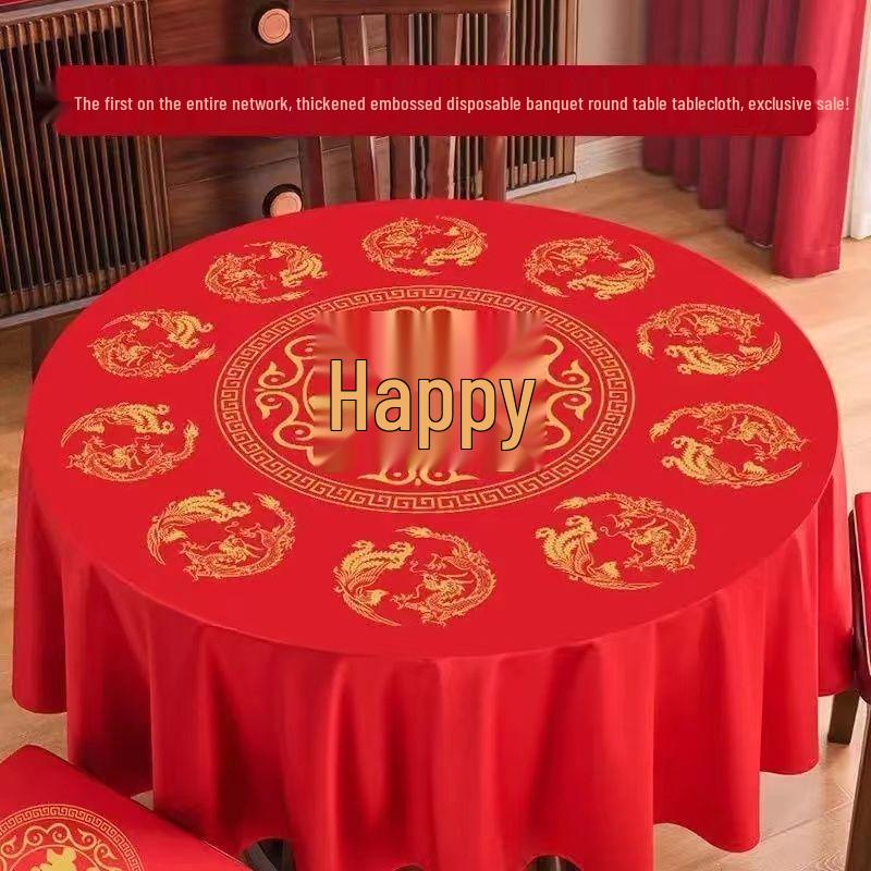 Elegant Waterproof & Stain-Resistant Red Tablecloth for Weddings