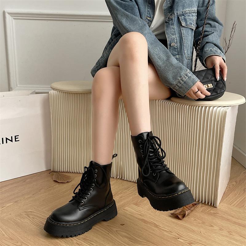 Platform Martin boots 2025 new spring and autumn single boots British style. Women's Martin boots