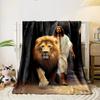 Jesus Lion Blanket  Printed Blanket for Living Room Bed Couch lunch break Soft Cozy Blanket for Friend's festival Gift