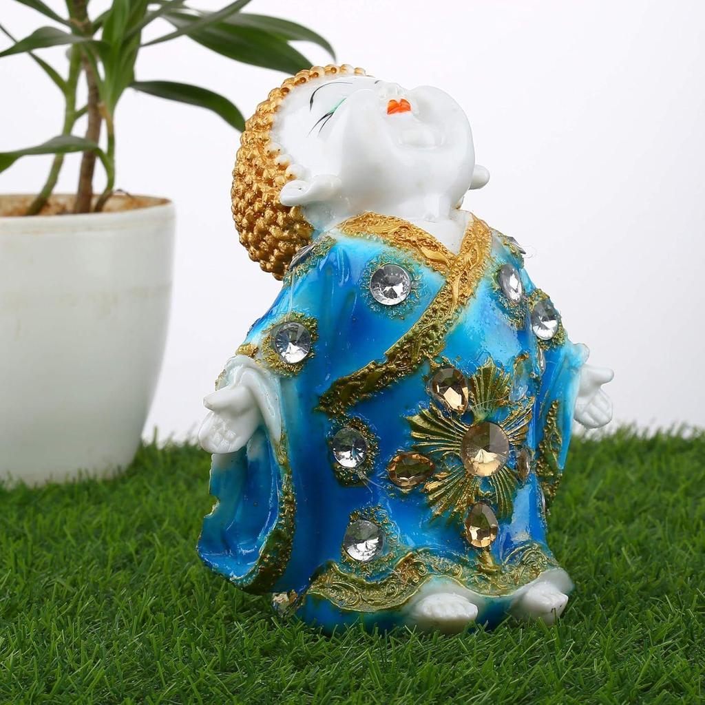Polyresin Buddha Idol, Marble Buddha Statues Showpiece Lord Buddha Idol, Buddha Monk Statue, Showpiece for Home Decor