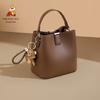 MEXICAN Women's Crossbody Bag, Handbag, Cowhide Shoulder Bag, Bucket Bag, Brown