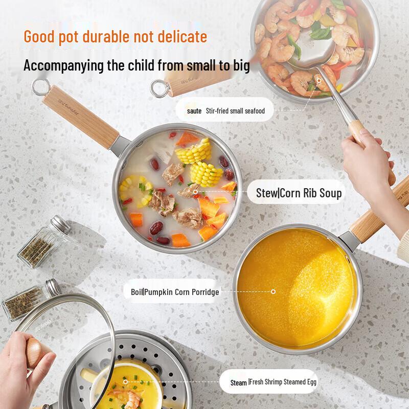 Joyoung 16cm 316L Stainless Steel Multipurpose Pot with Steamer