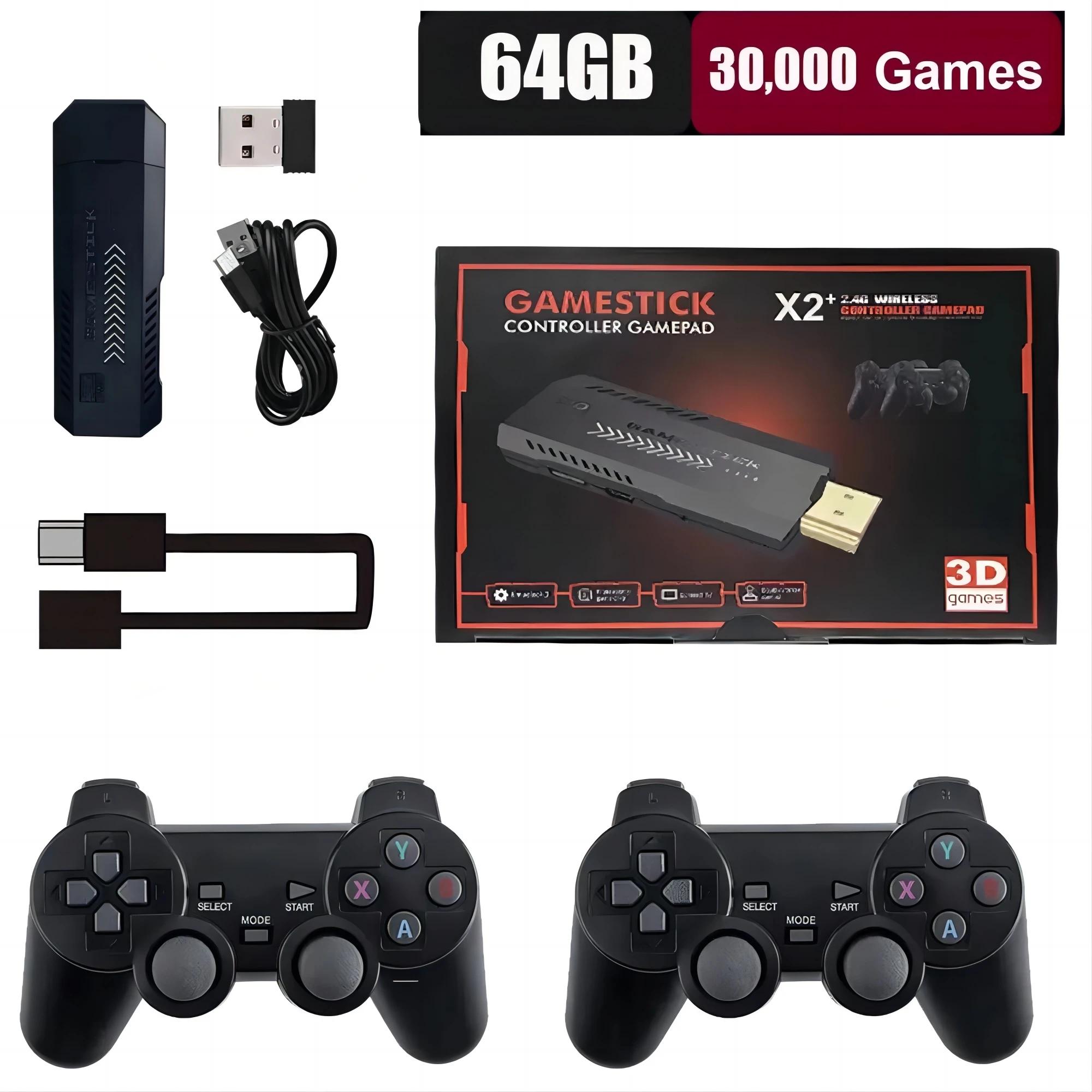 

X2 Plus 128G 40000 Игр GD10 Pro 4K Игровой Стикер 3D HD Ретро Игровая Консоль Беспроводной Контроллер ТВ 50 Эмулятор Для PS1/N64/DC
