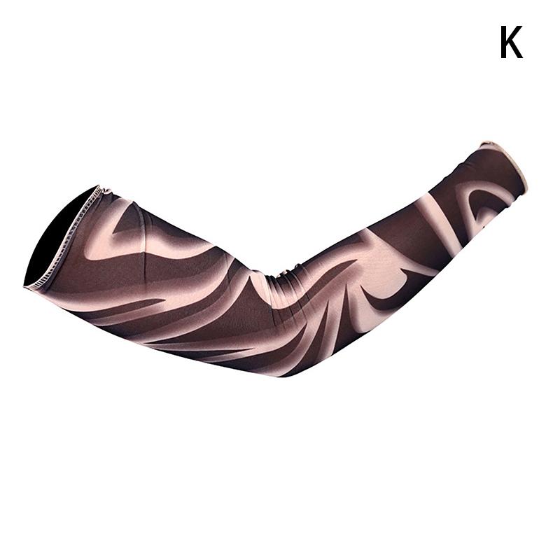 Long Fake Summer Tattoo Sleeves Sun Protection Cover Outdoor Gloves Driving Ice Silk Arm Sleeves
