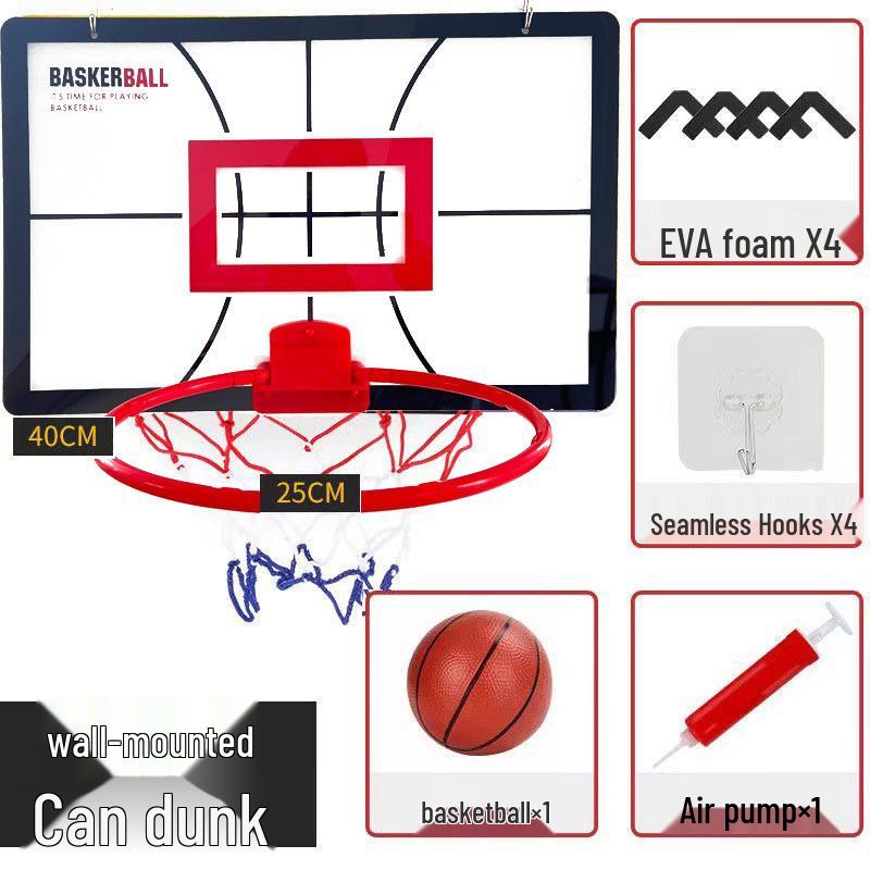 Punch-Free Foldable Basketball and Volleyball Hoop for Kids - Indoor/Outdoor Wall-Mounted Dunk Board