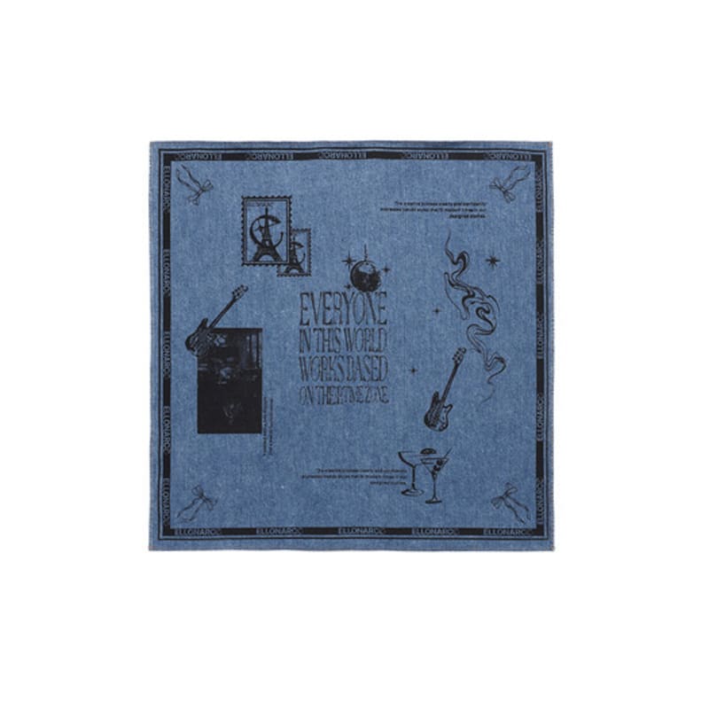 ellonarc denim print scarf_blue