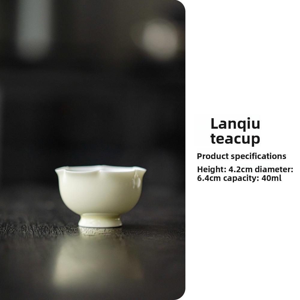 

Solid color baby powder petal ceramic tea cup Kung Fu tea set household small high-footed tea cup master cup 200ml