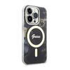 Guess Golden Marble Magsafe - Etui Iphone 14 Pro Max (Czarny)