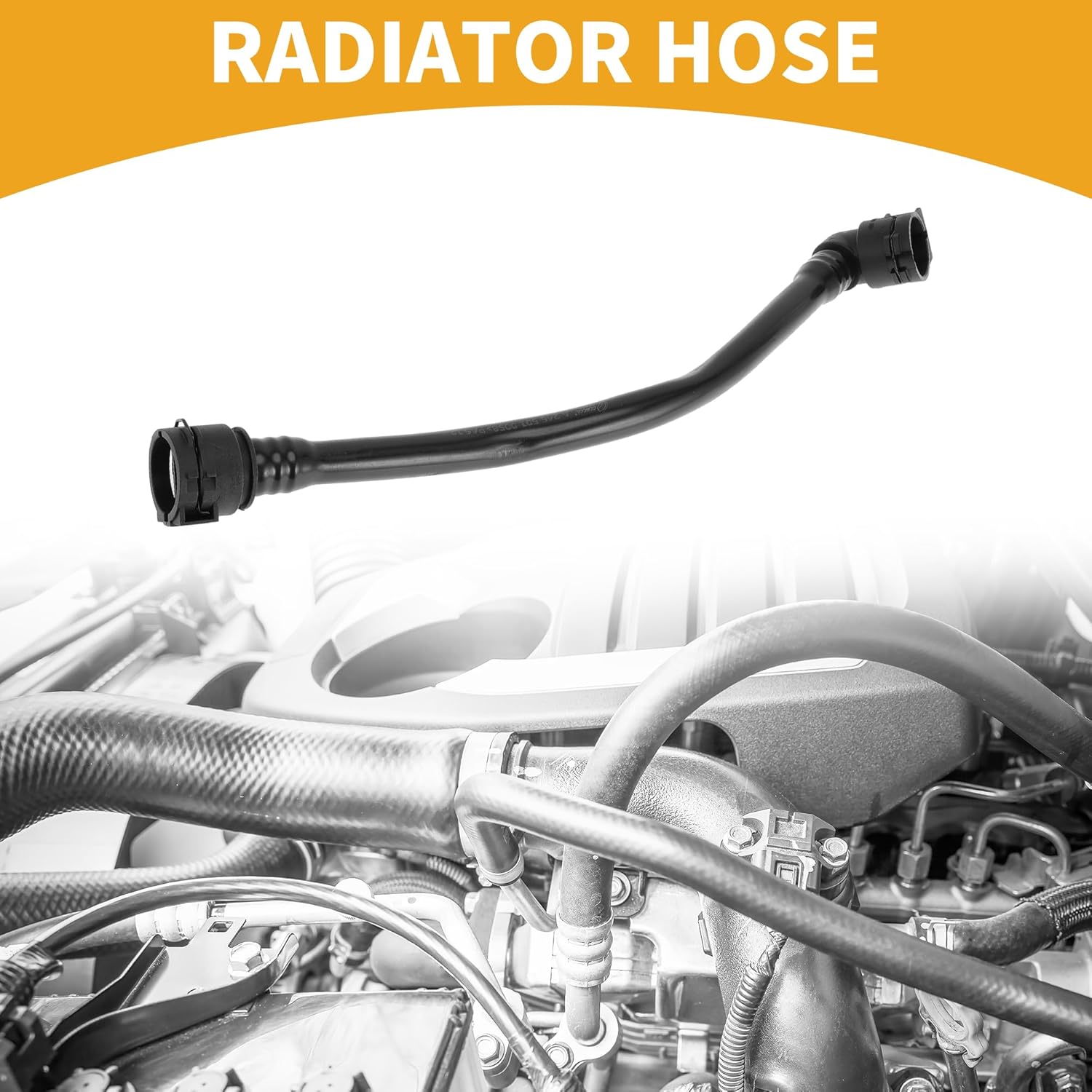 

Radiator Hose No.A2465010058 Engine Coolant Tank Overflow Hose Filling Pipe for Mercedes-Benz GLA250 2015-2020 Rubber Black Good Sealing