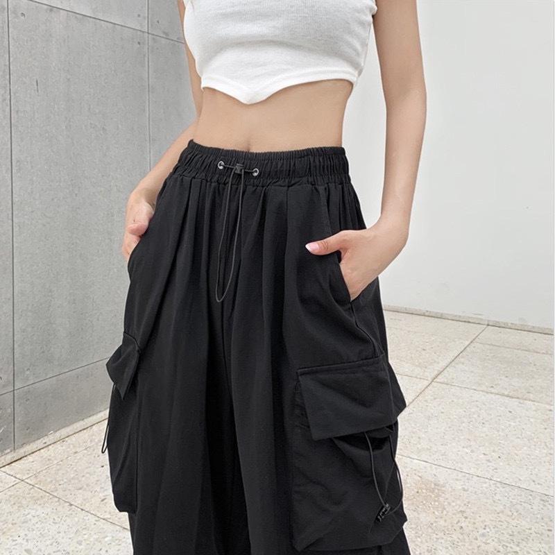 Retro Spicy Girl Hip Hop Wide-Leg Cargo Joggers