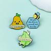 Cartoon Bee & Pear Brooch: Cute Insect Fruit Series Badge for Clothing Accessories