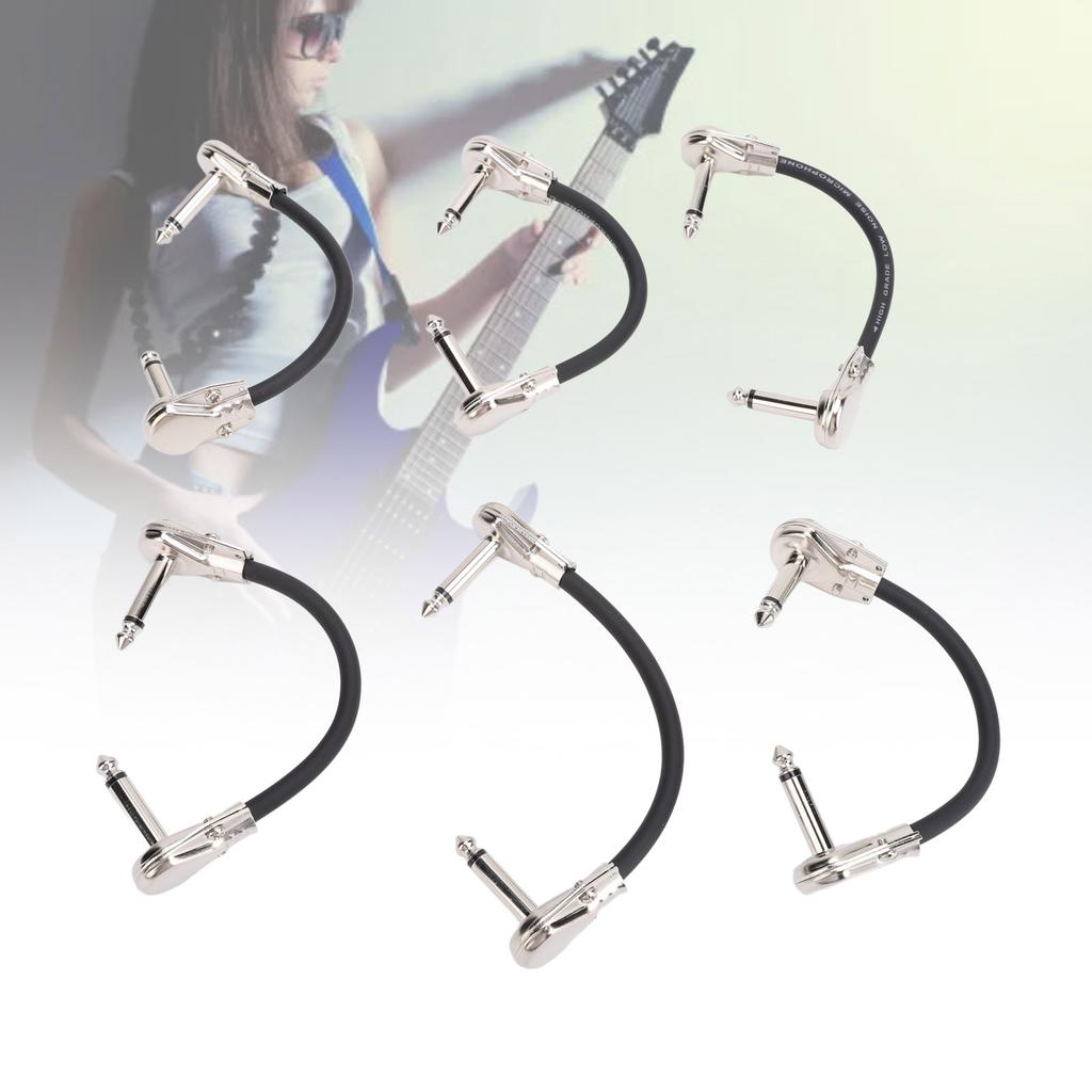 6 Pcs Guitar Effect Pedal Cable 15cm 6 Inch 1Celsius4 Inch Right Angle Guitar Patch Cable for Microphone Amplifier Keyboard