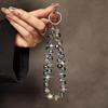 Internet Celebrity Senior Sense Colorful Crystal Water Drop Flash Mobile Phone Chain String Beads Bag Keychain Women's Short Lanyard