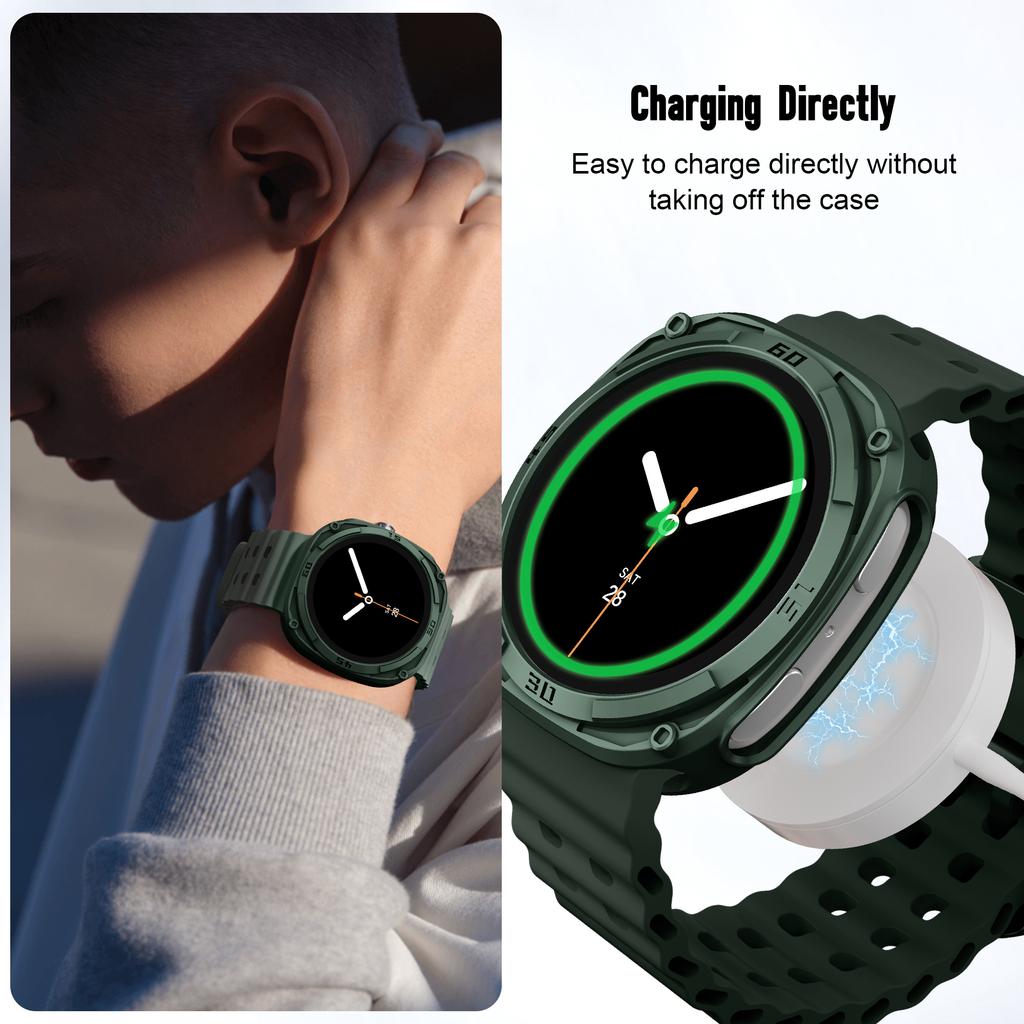 Robustes Lünettengehäuse für Samsung Galaxy 8 44mm 40mm Schutz Zubehör Harter PC Stoßstangenrahmen Skalen Schutz Galaxy watch8 Hülle