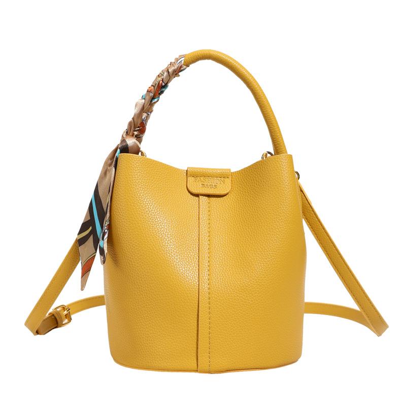 Fashion handbag, foreign style bucket bag, women's spring new textured shoulder bag, foreign style popular messenger bag