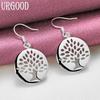 925 Sterling Silver Tree Shaped Pendant Earrings Wedding Jewelry