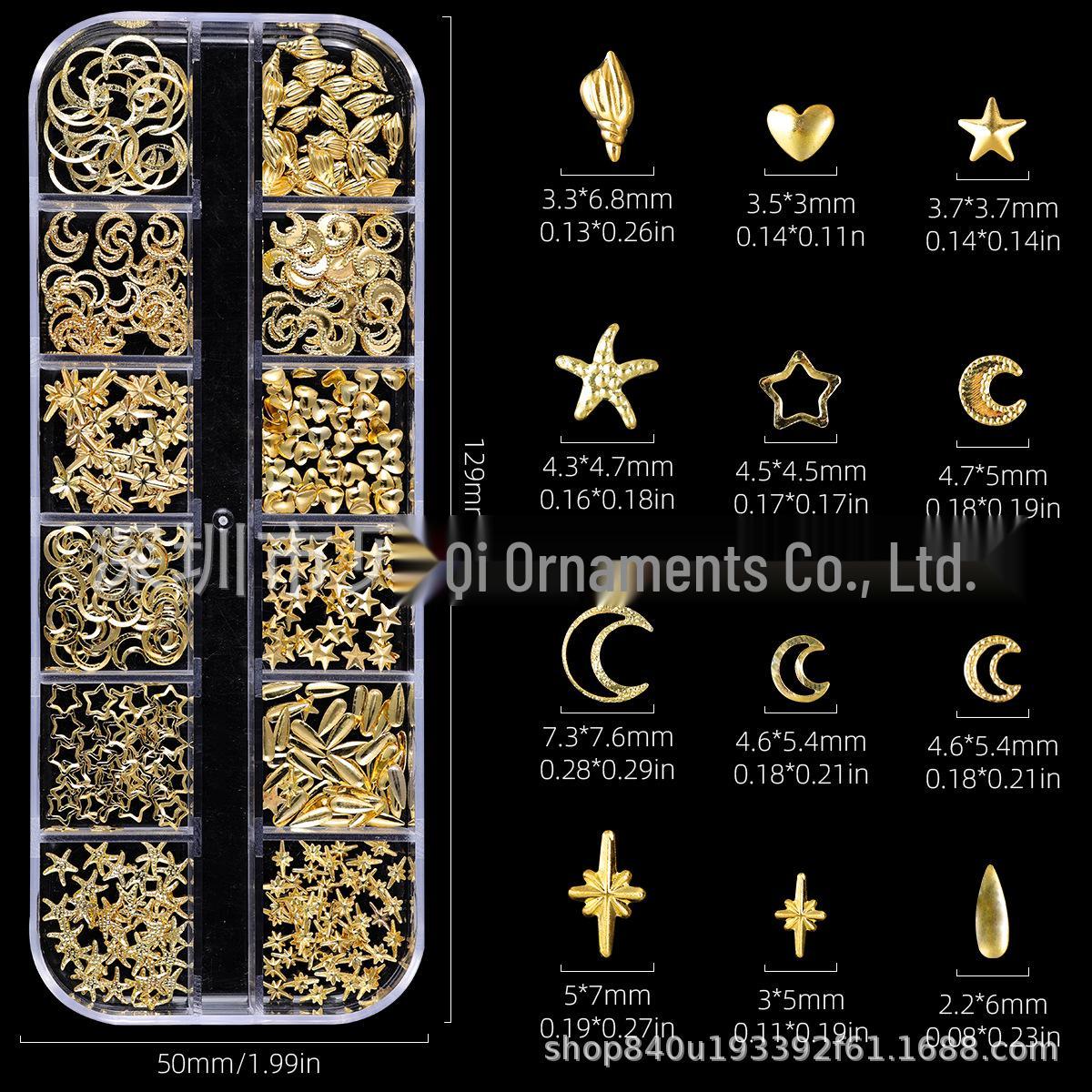 

Cross New Metal Nail Art Stickers: Mini Star & Moon Designs for Manicure & Phone Case Decoration