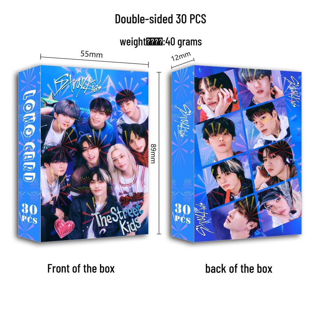 Stray Kids Celebrity Double-Sided Photo & LOMO Card Set (30 Greeting Cards)