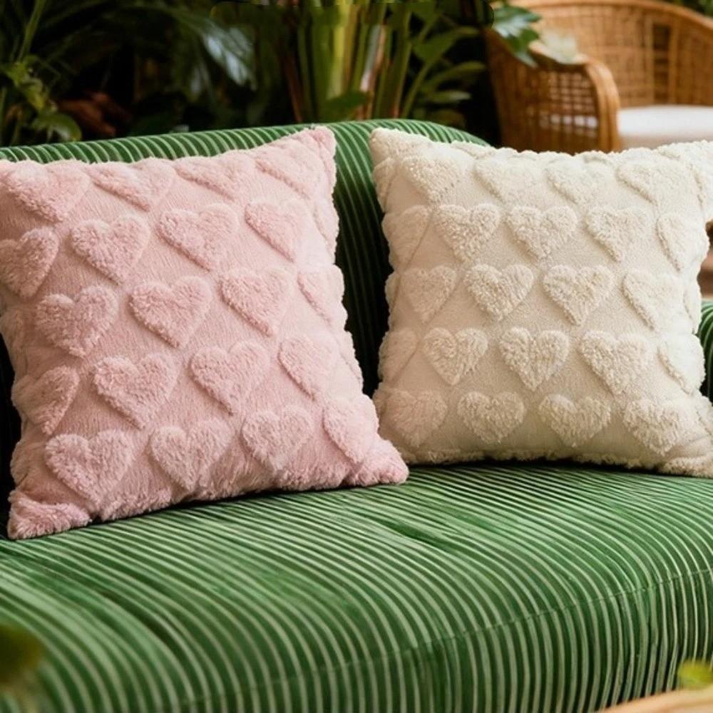 45*45 CM Heart Plush Pillow Cover Romantic Throw Pillow Cover Sweet Pillowslip  Sofa Decor
